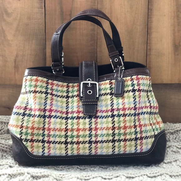 Coach Handbags - Authentic Coach Hampton Tattersall Houndstooth bag